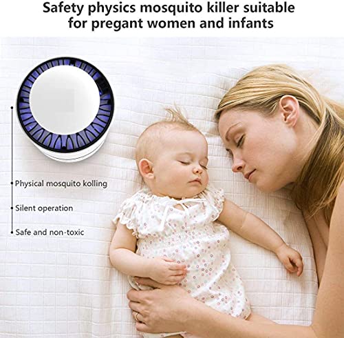 Image of Owme USB UV Mosquito Killer Lamp - Indoor Bug Zapper Trap with Quiet Fan Suction, Chemical-Free Mosquito Catcher for Home, Bedroom, Office & Kitchen (Round White)