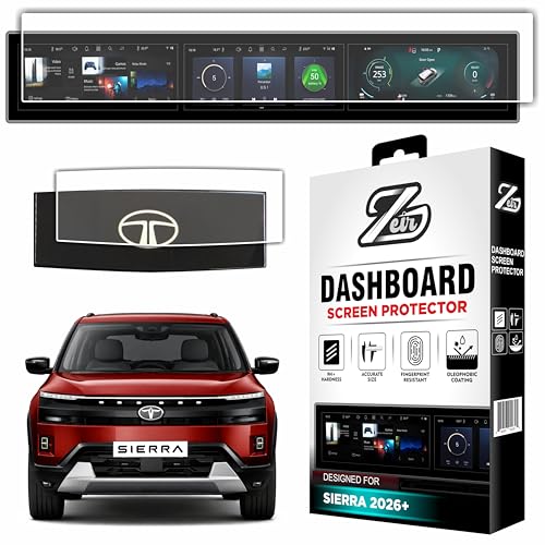 Image of ZEIR [4 PACK Screen Protector Compatible with Tata Sierra 2026+ | Infotainment Stereo Display Guard [Not Tempered Glass] (Triple Screen [Pack1 Glossy])