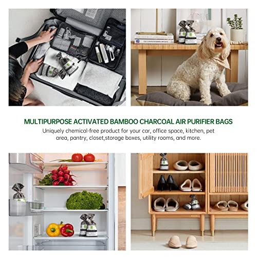 10 Pack Bamboo Charcoal Nature Fresh Air Purifying Bags,Activated Charcoal Bags Odor Absorber, Moisture Eliminator,Deodorizer, Air Fresheners For Car Smell,Closet,Shoe,Large Room,Pet Room (10X75G) #TOP6