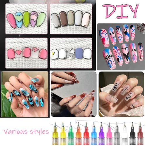 Image of KHOLAD Nail Art Marker Pens for Kids - 12 Colors | 0.5mm Ultra Fine Tip | Quick Dry Waterproof Nail Polish Pens | DIY Nail Art Kit for Girls, Women & Beginners | Graffiti Nail Painting Set (12 Colors - 0.5mm SS Tip)