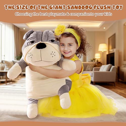 Rniuc Large Dog Stuffed Animal,31 Inch Brown Dog Plushie,Oversized Huggable Plush Toy for Cuddling on Bed Couch Home Decor by Rniuc - Used condition - Image 7