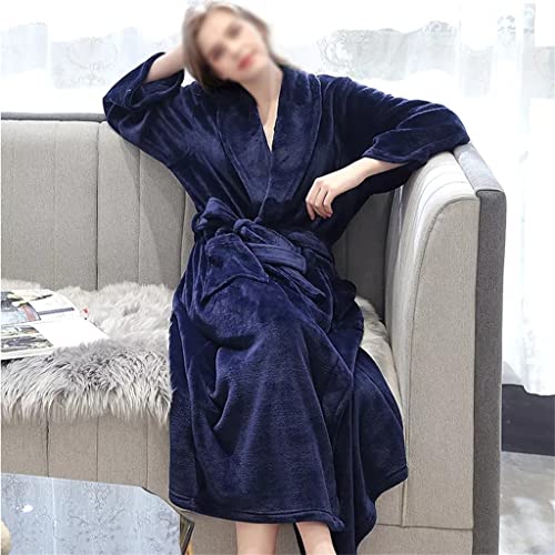 Bathrobe Plus Size Pajamas For Women Lovers Men's Long Warm Winter Flannel Kimono2