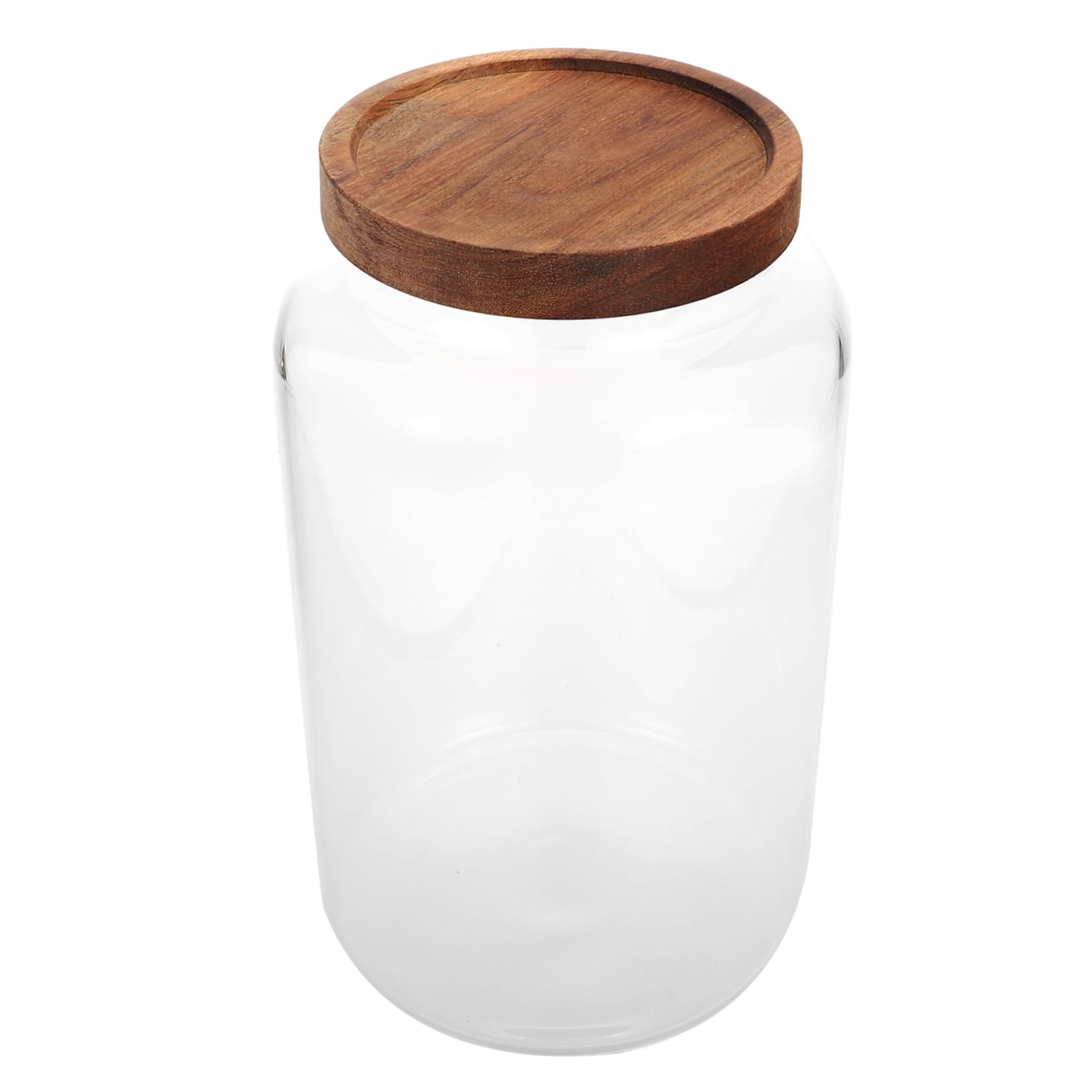 Vorratsglas Aus Glas Mit Holzdeckel 2,8l Verschließbarer Küchen Aufbewahrungsbehälter Für Getreide Und Lebensmittel Feuchtigkeitsdicht Mit Stabilem Boden