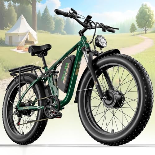 PUJH 6000W Dual Motors Electric Bike for Adults,60V 20Ah 26"