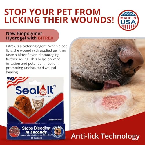 Seal It® Wound Gel for Pets | US-Made Dog Wound Care Gel to Stop Bleeding in Seconds & Seals Open Minor Wounds, Cuts & Scrapes from Canine Paw Wounds to Fencing Cuts | Safe for All Animals (15ml) Seal It® Wound Gel for Pets | US-Made Dog Wound Care Gel to Stop Bleeding in Seconds & Seals Open Minor Wounds, Cuts & Scrapes from Canine Paw Wounds to Fencing Cuts | Safe for All Animals (15ml)