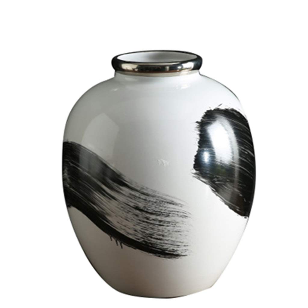 Wazon czarno -białego wzoru, wewnętrzny dekoracja wazonu ceramiczna próbka pomieszczenia na badanie i ozdoby Dekoracja domu, VIT, 285 * 345 cm