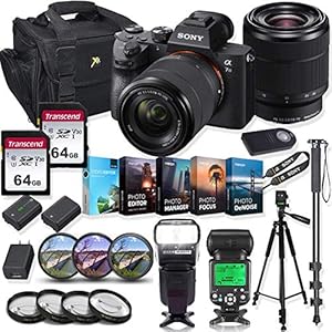 Sony Alpha a7 III Mirrorless Digital SLR Camera with 28-70mm Lens Kit + Prime TTL Accessory Bundle with 128GB Memory & Photo/Video Editing Software