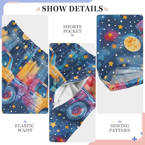 Pajama Pants Trucks Moons Stars PJ Bottoms Sleepwear Lounge Sleep Pant with Pockets4