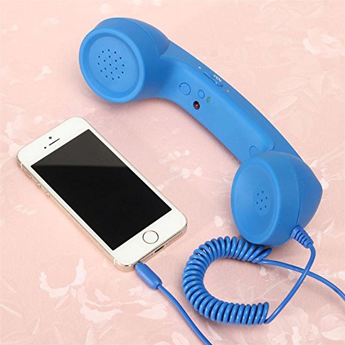 Amyove - Receptor telefónico retro, 3,5 mm, teléfono universal a prueba de radiaciones, receptores de micrófono, auriculares clásicos, micrófono Cover