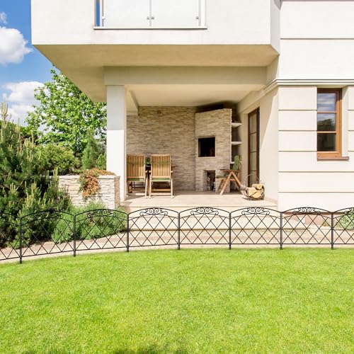 ARIFARO Dekorativer Gartenzaun 60cm H X 56cm B 5 Paneele Kein Graben Tierbarriere-Zaun, Haustierzaun Rostfreies Metallgitter-Panel-Begrenzung für Hunde, Kaninchen und Terrasse.
