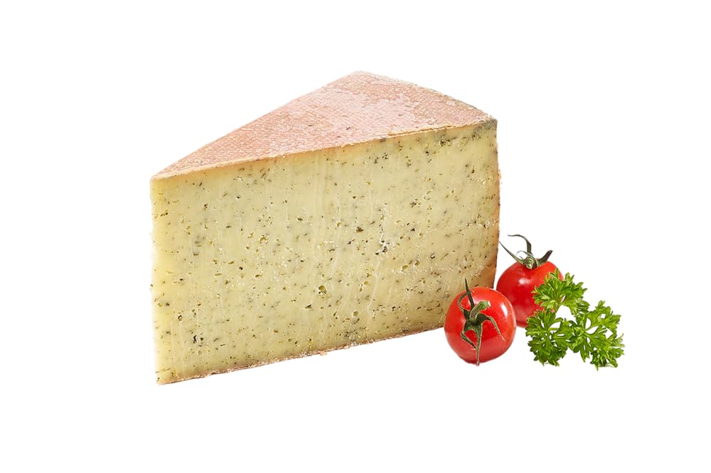 Almgourmet - Queso de pino de Tiroelr - 2 unidades de 400 g cada uno - queso picante cortado con agujas de pino - masa suave