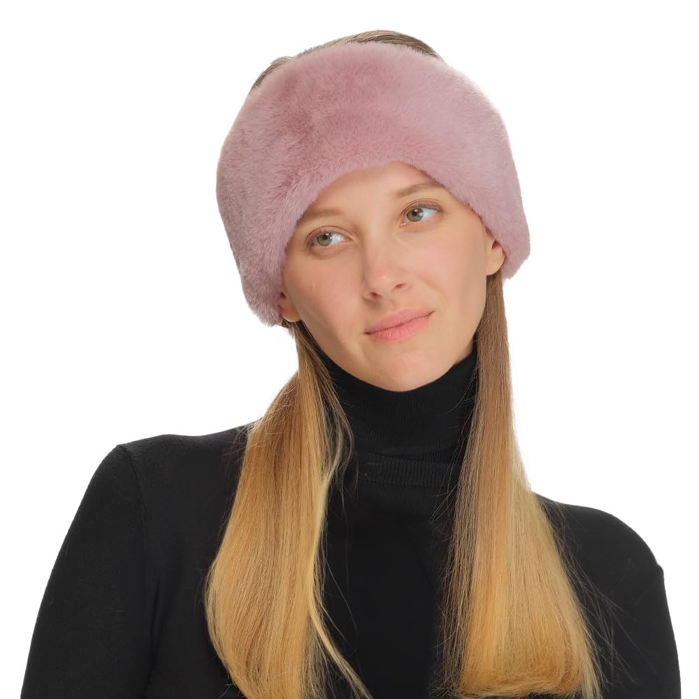 C.C Women's Soft Faux Fur Feel Sherpa Lined Ear Warmer Headband Headwrap