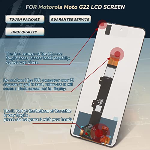 RongZy Display for Motorola Moto G22 LCD Screen Replacement Touch Display Digitizer Assembly for XT2231-2 with Kit(Black) - Image 2