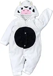 Conjunto Macacão Bebê Plush com Pantufa Lúdica – Gatinha, Porquinha, Vaquinha, Dino, Leão ou Cachorrinho – Fantasia Bordada 3D – Menino e Menina, de 0 a 12 Meses