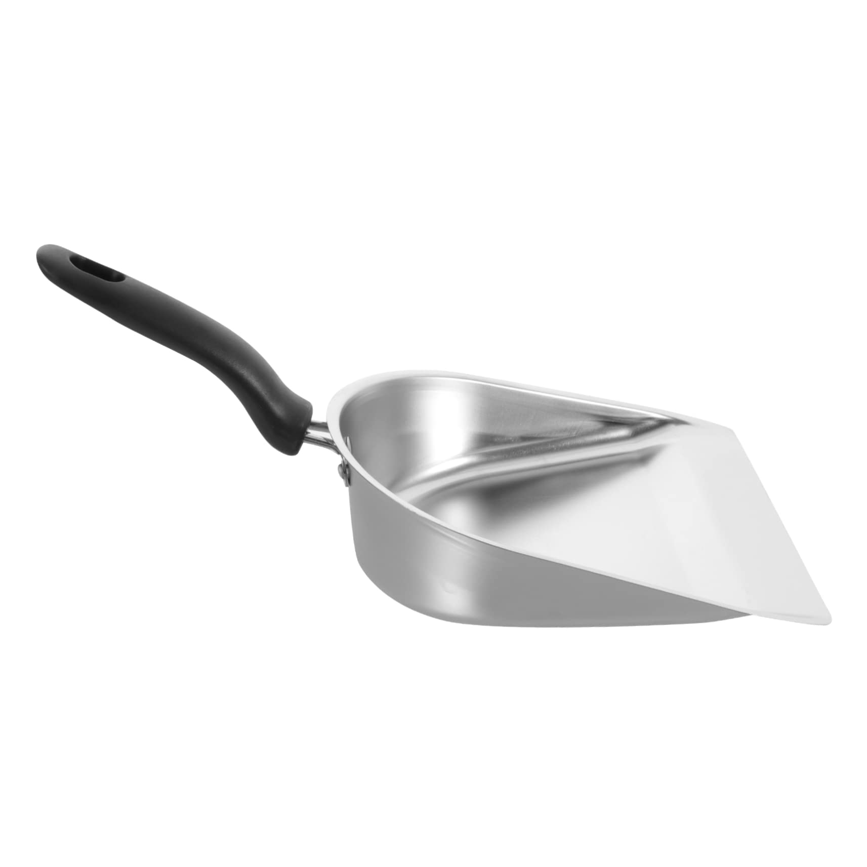 KOMBIUDA Dust Pan Long Handle Handheld Sweep Shovel Heavy Duty Stainless Steel for Home and Commercial Cleaning