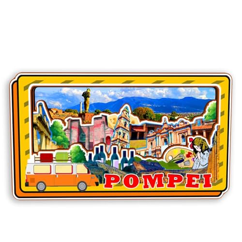 Imán decorativo de madera para nevera con diseño de Pompeya