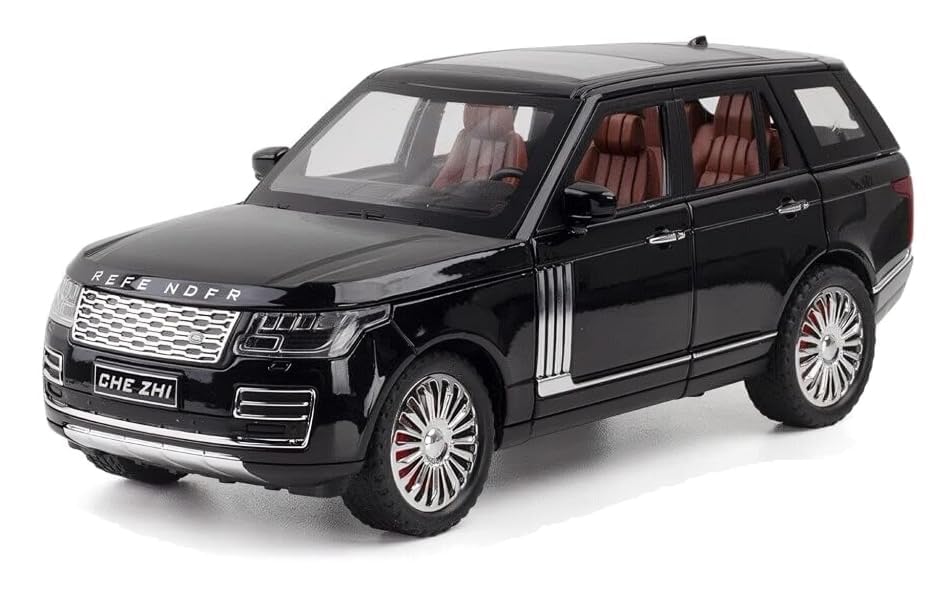 Image of 1:24 Scale Big Size Range Rover SUV Toy Car | Metal Pullback Diecast Car for Kids with Openable Doors, Sound, Light Effects Toy for Car Enthusiasts (Color As Per Available),black