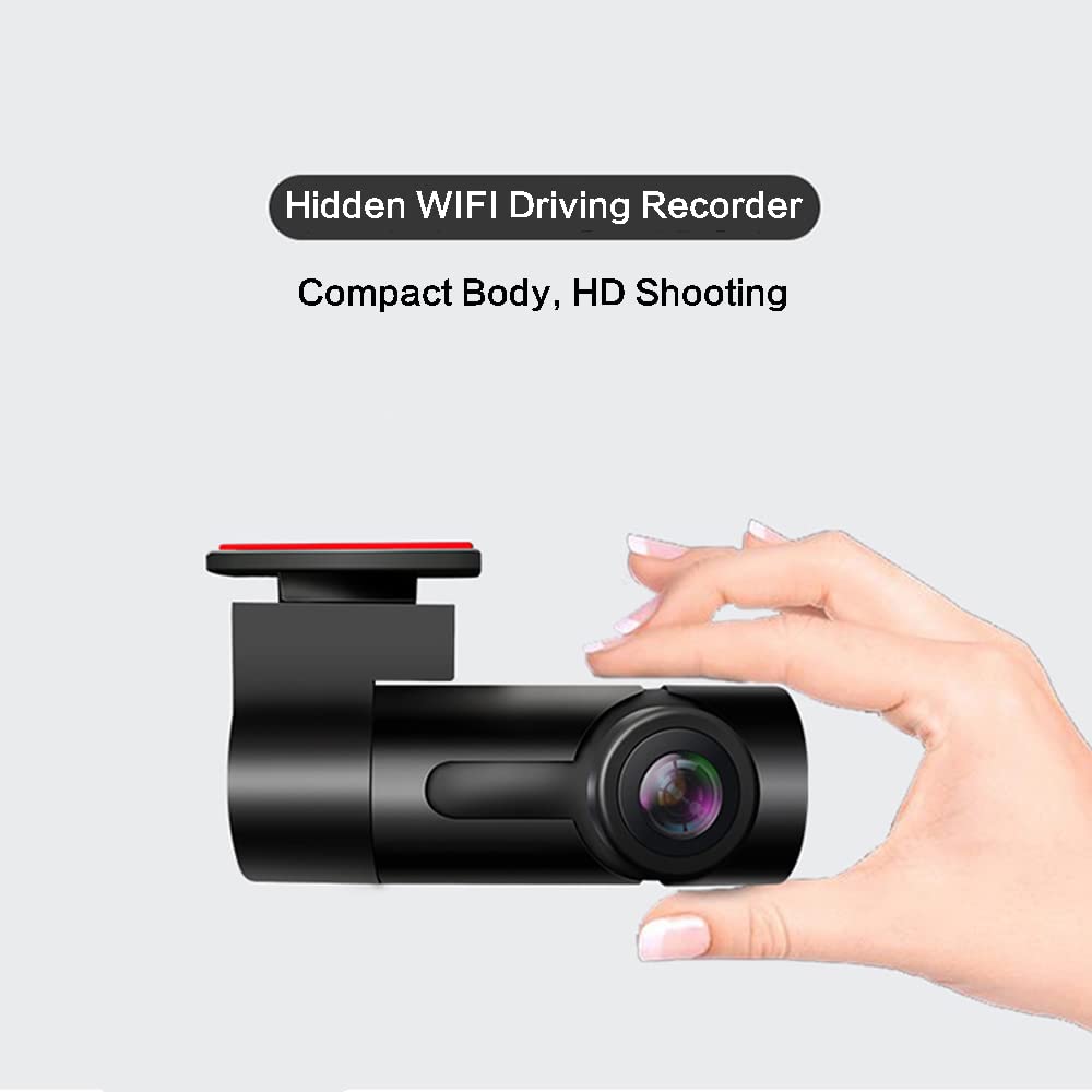Dash CAM - Cámara Frontal para Coche con Tarjeta SD y WiFi, cámara de salpicadero FHD de 1080P, visión Nocturna de Gran Angular, con grabación de Bucle de Movimiento (Tarjeta de 64 GB)
