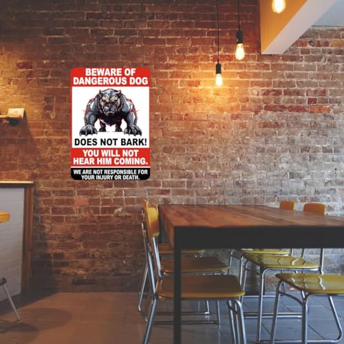 Image of Zesta Bathroom Decor Items Washroom Decor Tin Sign | Aesthetic Posters Wall Poster for Bedroom | Magnetic Cafe Decoration Items / Restaurant Decorations Items | Quirky Home Decor Bar Accent (Beware of Dogs)
