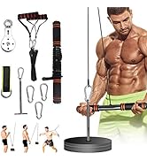 PELLOR Pulley Cable System, Fitness LAT and Lift Pulley System, Forearm Wrist Weight Pulley Cable...