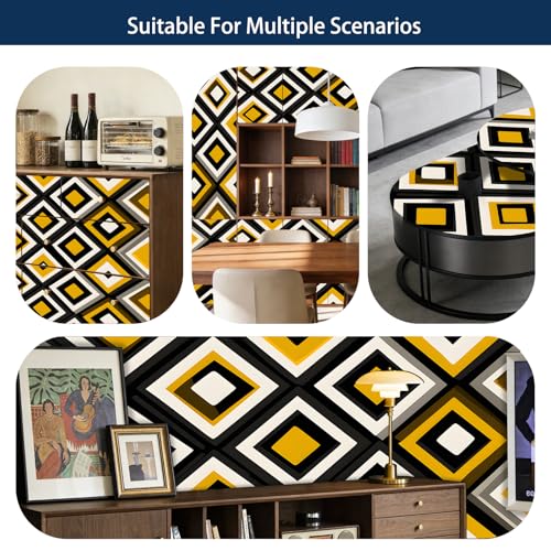 Image of Nuxovilar Rhombus Geometric Peel and Stick Wallpaper 15.75 inchx39.37 inch Vinyl