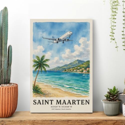 Poster Saint Maarten aquarelle pour sublimer un mur vide - 3