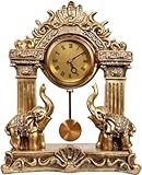 Horloge de bureau à double éléphant absorbant l'argent, heure précise, balancement silencieux