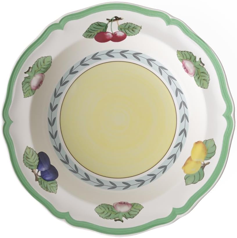 Villeroy & Boch French Garden Fleurence Rim Cereal, 7.75 in, Premium Porcelain, White/Multicolored