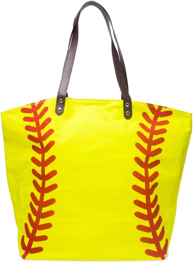 BLANKSMALL Oversized Baseball Mom Tote Bags Canvas Casual Bag Handbag Sports Prints Utility Tote Beach Bag Shoulder Bags