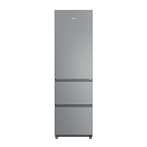 Haier 3D 55 Series 3 HTR3518ENMX - Frigorífico Combi, Cajones Direct Access, Circular AirFlow, 303L, My ZonePro, FunciónECO, Total No Frost, Ancho 54,5cm, Motor Inverter, LuzLED, Display Interno, Inox