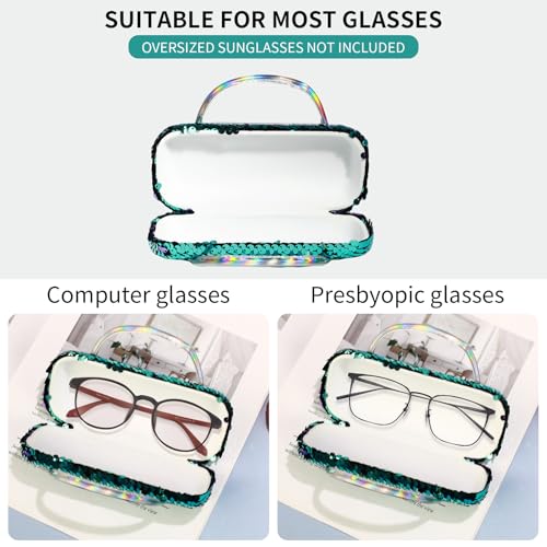 Image of PERFECTSIGHT Hard Shell Eyeglasses Case, PU Leather Protective Glasses Case, Cute Eyeglass Case for Women Men Girls