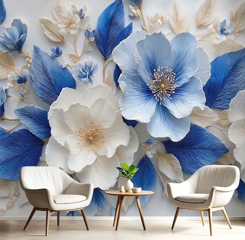 Murales azul blanco de 150x105 cm para ampliar visualmente estancias pequeñas 2