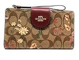 Coach Women's Tech Wallet in Colorblock Signature Canvas (Wildflower Print - Khaki Multi)