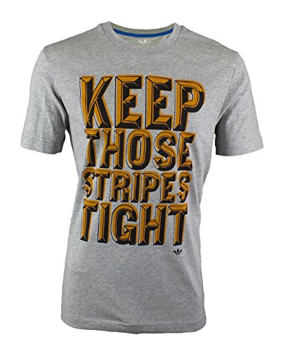 T-shirt Adidas gris homme stripes grande taille L casual