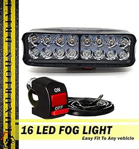 JDM ACCESSORIES Fog Imported High Beam Waterproof 16 LED Light for Car Bike , Fit to All Model of Any Vehicle