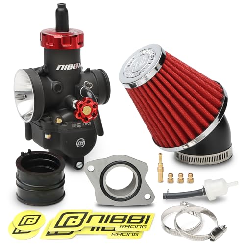 Image of NIBBI Carburetot for Hawk 250 Dirt Bike, with Air Filter Intake Manifold Connector, Hawk250 Carb upgrade Performance Enhancement (Replacement(PE28))