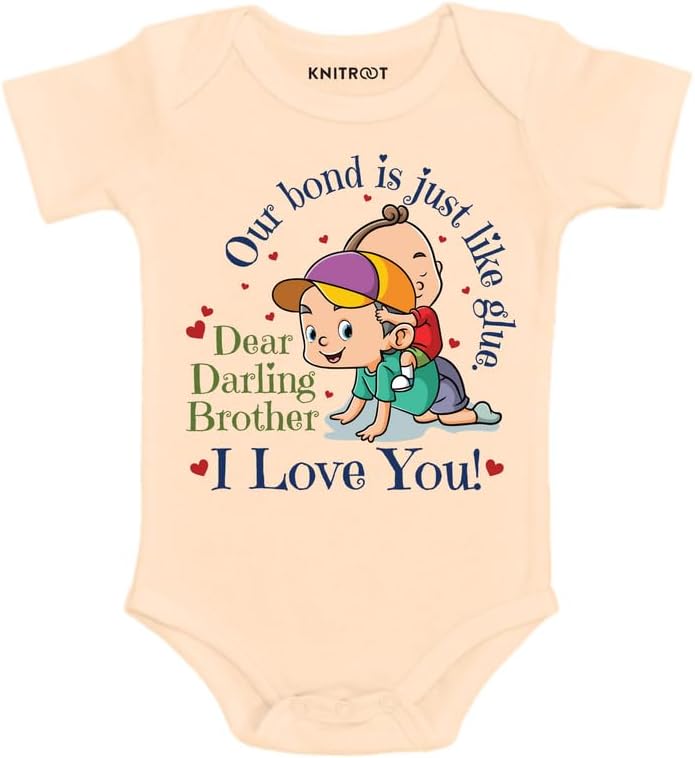 KNITROOT Raksha Bandhan Romper for Baby Boy Darling Bro Bond