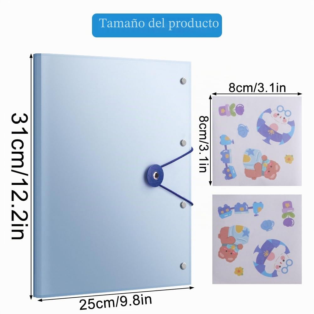 2 unidades A3 Päsentationsdisplay Book, Carpeta de presentación PP A3 con 60 fundas transparentes (cada libro 30 fundas transparentes), color azul