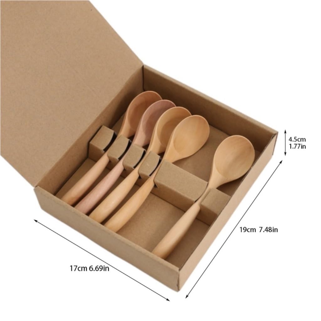 cucchiai 5pcs / 10pcs creativo cucchiaio di legno forchetta set da tavola cucchiaio for uso domestico caffè cucchiaio di legno cucchiaio for mescolare cucchiaio da minestra per molte occasioni ( Color