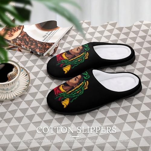 Rasta Colours Dreadlocks Woman Womens Cotton Slippers Warm House Shoes for Indoor Outdoor 5