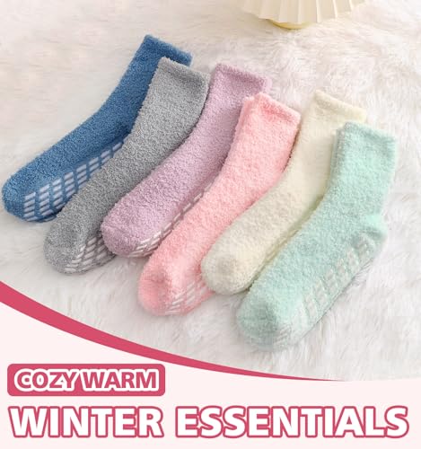 Image of Slipper Socks for Women Men Grip Hospital Socks with Grips Fuzzy Non Slip Warm Womens Gifts