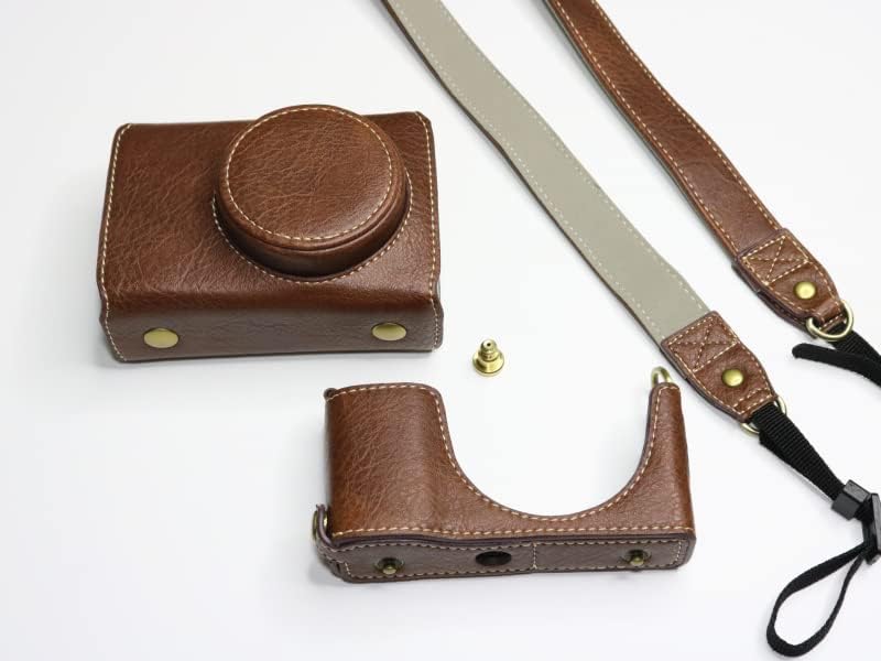 Miniatura 3 de BolinUS - Funda GR III, hecha a mano, de piel auténtica, hecha a mano, para cámara de Ricoh GR III GR3, versión de apertura inferior + correa para