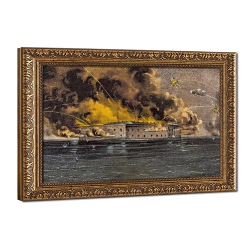 Tableau Bombardment of Fort Sumter en toile premium pour une decoration elegance de bureau