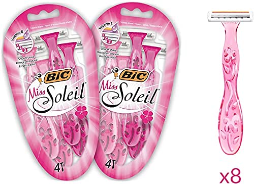 BIC Miss Soleil Rasierer Damen, 8 Einwegrasierer mit je 3 Klingen, mit Vitamin E für eine sanfte Rasur - Image 3