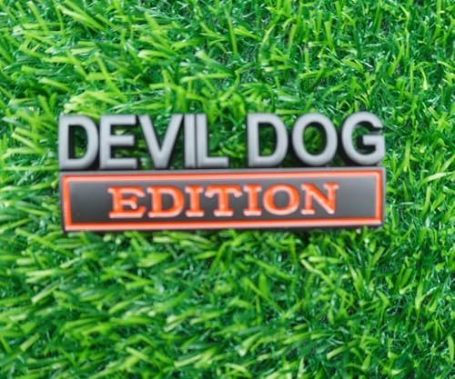 Image of 2pc Devil Dog Edition Emblem 3D Dog Edition Fender Tailgate Badges Bumper Decal Sticker Nameplate for Universal Vehicle, Car, Truck, SUV Motorcycle Accessories Decoration (Black Red)