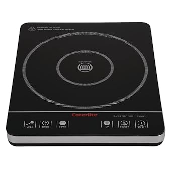 Caterlite Commercial Induction Hob 2000W CM352 | Adjust temperature from 60-240°C across 10 power settings using clear LED controls; lightweight 2.6kg body moves easily.