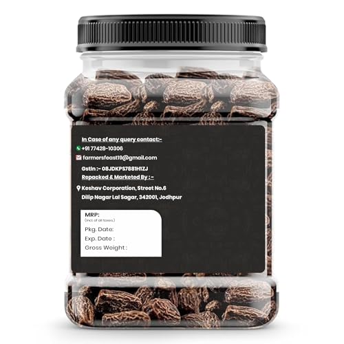 Farmer's Feast Black Dry Dates 1kg Chuhara Kali Kharak Sukha Khajur Kharek Healthy & Natural Black Dates Dry Fruits Jar Pack (1000GM) - Image 4
