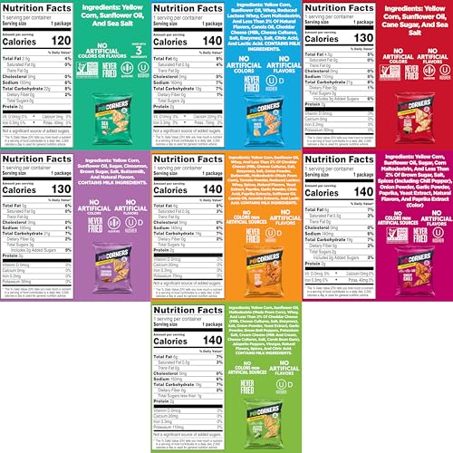 image for PopCorners Popped Corn Chips, 7 Flavor Variety Snack Pack, 1 oz Bags, 
