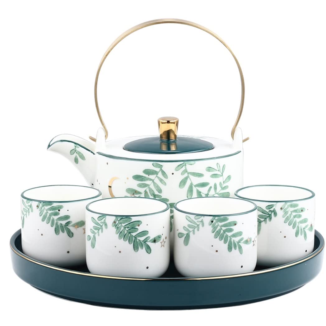 DANNMPX Tea Set 6 Pieces Tea Cup Set Nordic Luxury Teapot Coffee Tray Teacup With Teapot And Cups