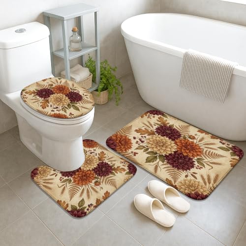 Ensemble rideau de douche haut de gamme dahlia orange 183 cm - 4